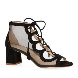 Marion Parke Toscana Brooke Black Mesh Suede Shootie Women's Boots